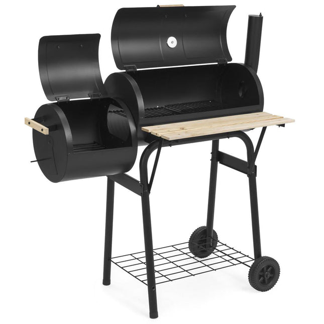 2in1 charcoal BBQ grill and smoker-0