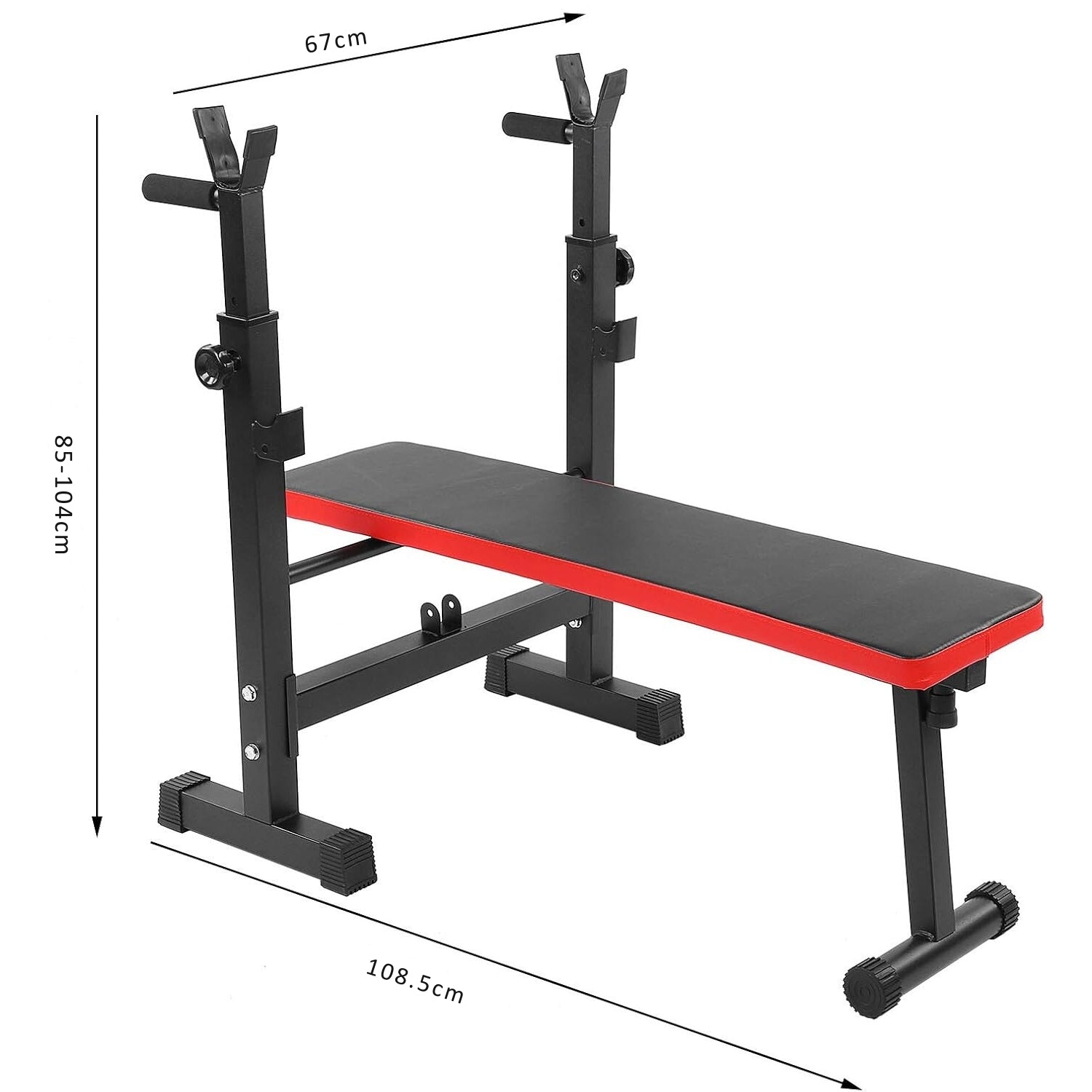 Wielofunkcyjna ławka treningowa z uchwytem na sztangę | Siłownia domowa | ławka do ćwiczeń siłowych i fitnessu