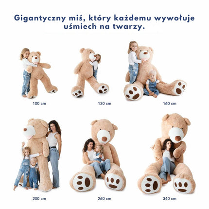 Pluszowy Miś XXL 340cm – Gigantyczny Teddybär, Idealny Prezent na Urodziny, Walentynki i Święta – Miękki i Przytulny Przyjaciel dla Dzieci i Dorosłych