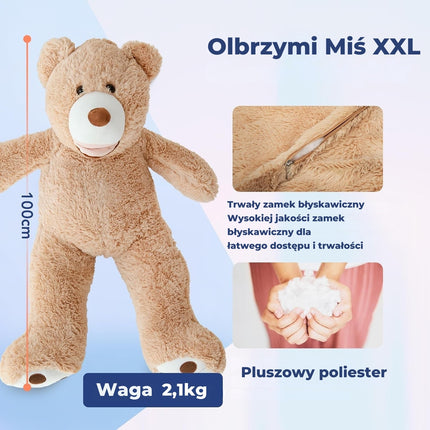 Pluszowy Miś XXL 340cm – Gigantyczny Teddybär, Idealny Prezent na Urodziny, Walentynki i Święta – Miękki i Przytulny Przyjaciel dla Dzieci i Dorosłych