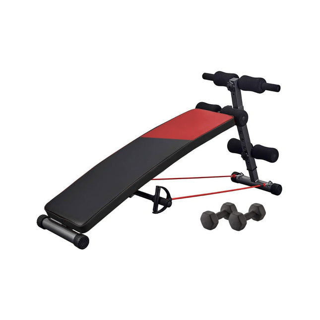 Abdominal bench with rubber rope and dumbbells-0