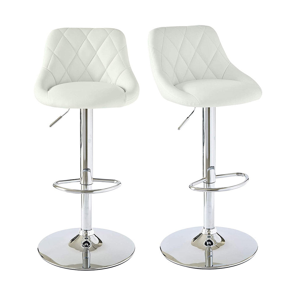 2 barstools with backs, 2 colors - white-0