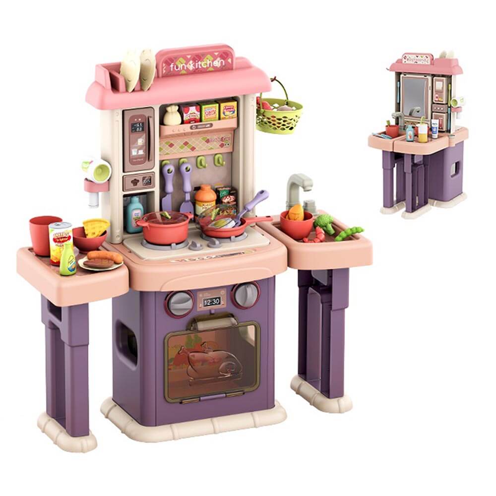 2 in 1 play kitchen and bathroom, 43 parts-1