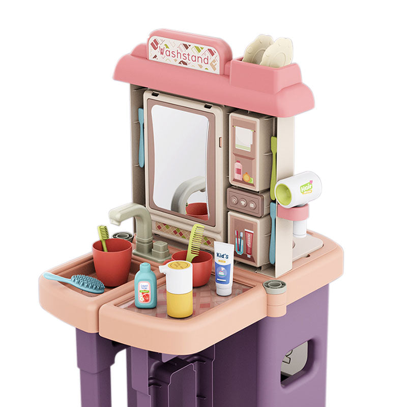 2 in 1 play kitchen and bathroom, 43 parts-2